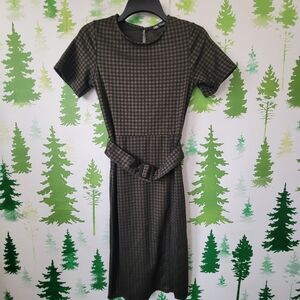 Zara Gingham Fitted Sheath Dress.